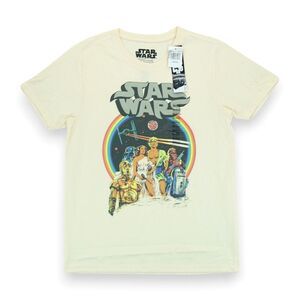 NWT Star Wars Retro Graphic Tee Men's Size Medium Short Sleeve Light Yellow